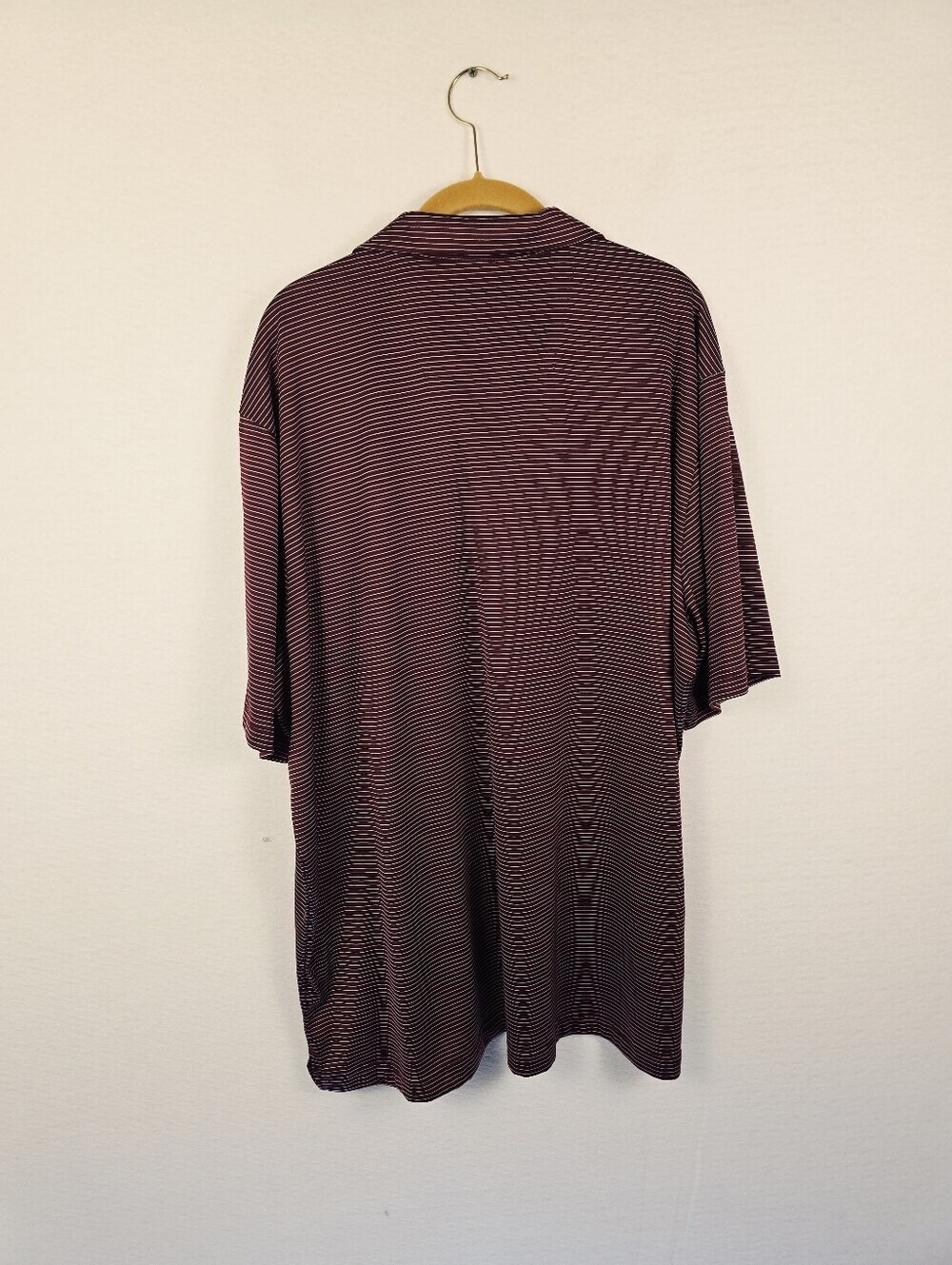 Antigua Texas A&M Maroon Striped S Sleeve 1/4 Button Poly Polo Shirt. Mens XXL - Picture 9 of 9
